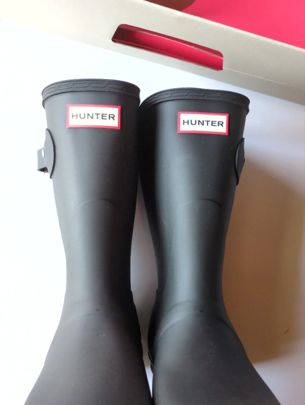 NIB Hunter Original Short O Rain Boots Black Womens Sz 8M